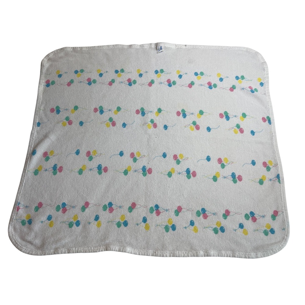 Vintage 90s Cozy Baby Products Waffle Knit Blanket 100% Cotton Made in USA